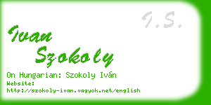 ivan szokoly business card